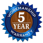 EJ Timmers 5 Year Workmanship Warranty